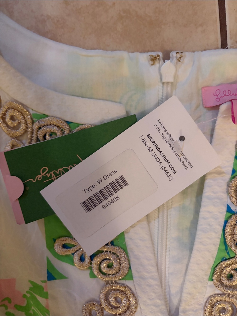 Lilly Pulitzer White Green Pink Patchwork Mini Dress - Picture 3 of 4